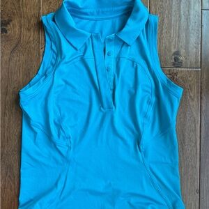 Lululemon Quick-Drying Sleeveless Polo Tank Top - Turquoise Tide size 2
